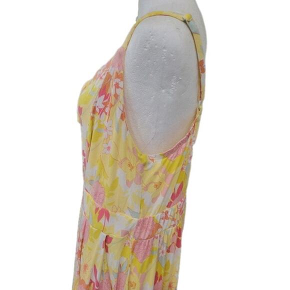 Torrid Midi Super Soft Tiered Dress Women's Plus Size 2x Yellow Floral Summer‎ - Picture 6 of 15